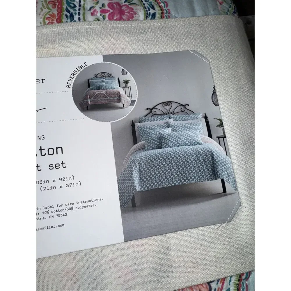 Nicole Miller Cotton Reversible King Quilt & Shams